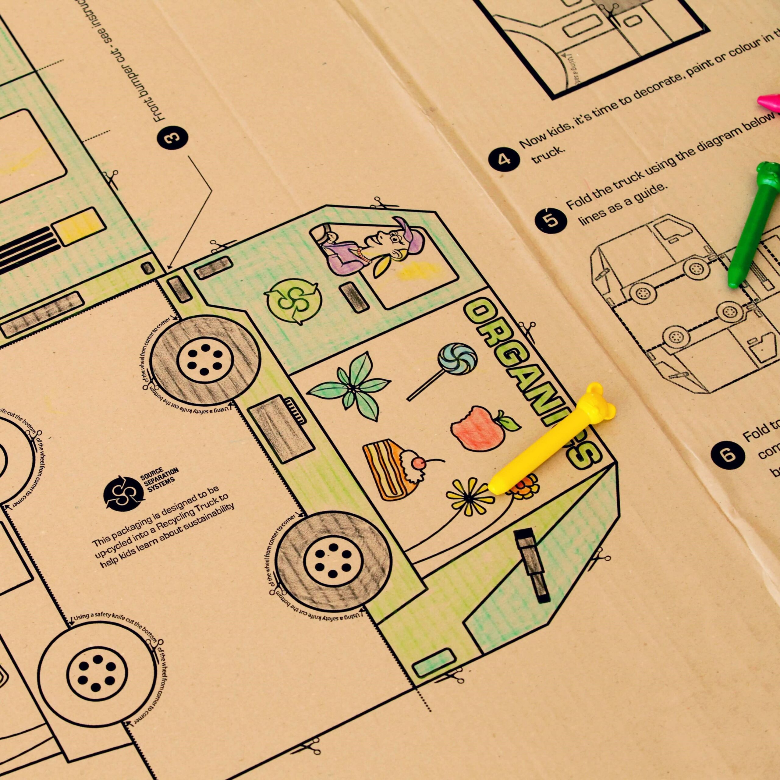 Sustainable warehouse truck box colouring in